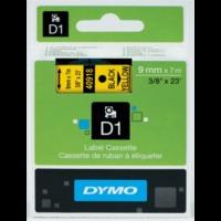 Dymo D1 40918 Black On Yellow - 9mm x 7m