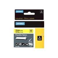 DYMO Flexible Nylon Tape - Black on Yellow - 1.2cm x 3.5m 1 roll