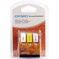 DYMO S0721800 Tape Set of 3 91241 Band Colour: Hyper-Yellow, Silver