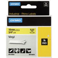 DYMO S0718470 / 18433 Rhino Vinyl Tape ID1 19mm x 5.5m Black on Yellow