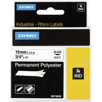 DYMO S0718220 Rhino Polyester Tape 19mm x 5.5m Black on White