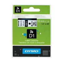 Dymo D1 45020 Tape White on Clear 12mm