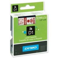 dymo d1 45015 tape red on white 12mm