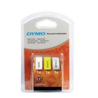 Dymo 12mm LetraTag Tape Assorted Colours - 1 x Pack of 3 Tapes for