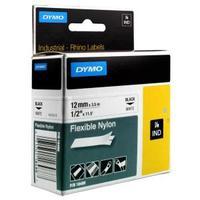 dymo industrial rhino d1 12mm tape flexible nylon labelling tape white