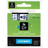 dymo d1 standard 12mm label tape blue on white for dymo lp150250350