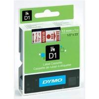 Dymo D1 Standard 12mm Label Tape Red on White for Dymo Pocket