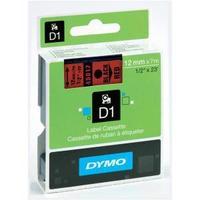 Dymo D1 Standard 12mm Label Tape Black on Red for Dymo