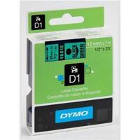 dymo d1 standard 12mm label tape black on green for dymo pocket