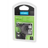 dymo d1 12mm flexible nylon label tape black on white s0718040