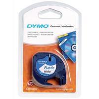 Dymo 12mm Plastic Tape Black on White for Dymo LetraTAG Series