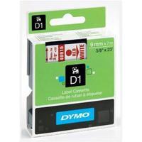 Dymo D1 Standard 9mm Label Tape Gloss Red on White for Dymo