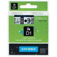 Dymo 6mmx7mm D1 Standard 6mm Gloss Tape Black on Clear for Dymo
