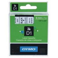 dymo black on clear 10005000 d1 standard tape 6mmx7m s0720770