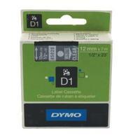 Dymo White on Clear 10005000 D1 Standard Tape 12mmx7m S0720600