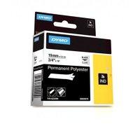dymo permanent adhesive polyester tape black on clear