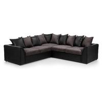 Dylan Large Corner Sofa Elite Grey and Rhino Black