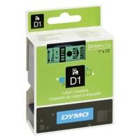 Dymo S0720990 D1 Standard Labelling Tape, 24 mm x 7 m - Black on Green