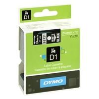 Dymo S0721010 D1 Labels For LabelManager Printers, Self-Adhesive, 24 mm x 7 m - White Print on Black