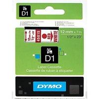 Dymo S0720550 D1 Labels For LabelManager Printers, Self-Adhesive, 12 mm x 7 m - Red Print on White