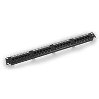 DYNAMODE 1U 19-Inch Wide 24 Port UTP Cat 5E Patch Panel - Black