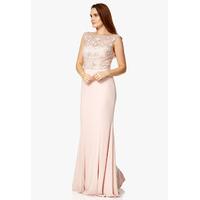 Dynasty London Dora Embellished Maxi Dress in Blush