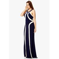 dynasty london doralina maxi dress in navy champagne