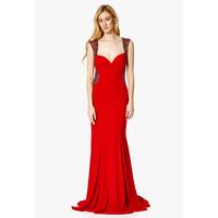 dynasty london florina embellished maxi dress in cherry red