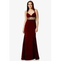 Dynasty London Blanche Maxi Dress in Burgundy