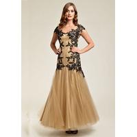 Dynasty Faye Gold and Black Evening Dress