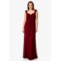 Dynasty London Anthea Lace Detail Maxi Dress in Burgundy
