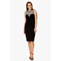 Dynasty London Celina Embellished Neckline Dress in Black