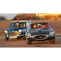 E-Type Jaguar versus Classic Mini Cooper S Driving