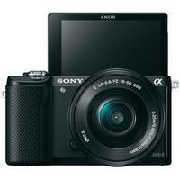 E-mount system camera Sony Alpha 5000 Kit incl. SEL-P16-50 mm Standard zoom lens 20.1 MPix Black Full HD Video, Pivoted