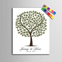 E-HOME Personalized Fingerprint Painting Canvas Prints - Love Tree (Includes 12 Ink FColors)