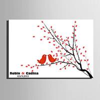 E-HOME Personalized Fingerprint Painting Canvas Prints -Birds on The Branch (Includes 12 Ink Colors)