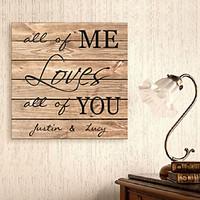 e home personalized signature canvas frame all of me loves all of you