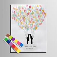 E-HOME Personalized Fingerprint Painting Canvas Prints - A Lover of Kisses (Includes 12 Ink Colors)