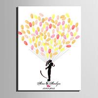 E-HOME Personalized Fingerprint Painting Canvas Prints -People Under The Balloon (Includes 12 Ink Colors)