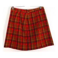 E Spirit Size 10 Brown, Red And Yellow Tartan Mini Skirt