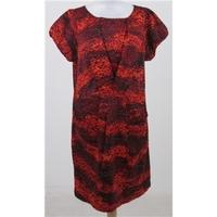 e vie size 16 burnt orange patterned dress