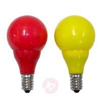 E10 0.48 W 24 V spare LED lamps 2-pack, yellow+red