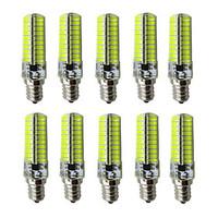 E12 Led Dimmable Bulbs Mini Silicone Lamp for Chandelier Home Refrigerator 6W 80 SMD 5730 110V AC (10 Pieces)