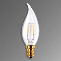 E14 2.7 W LED flame tip candle bulb, transparent