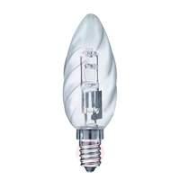 E14 30 W halogen candle bulb twisted, warm white