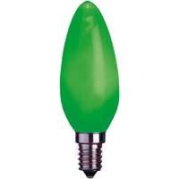 E14 0.6 W LED candle bulb, in green