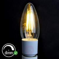 E14 4.5W 827 LED filament candle bulb, dim., clear