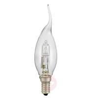 E14 20W flame tip candle bulb halogen, clear