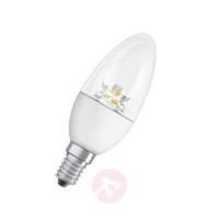 E14 6W 827 LED candle bulb Superstar, clear, dimm.