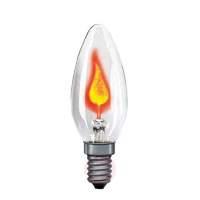 E14 3W flicker candle bulb clear